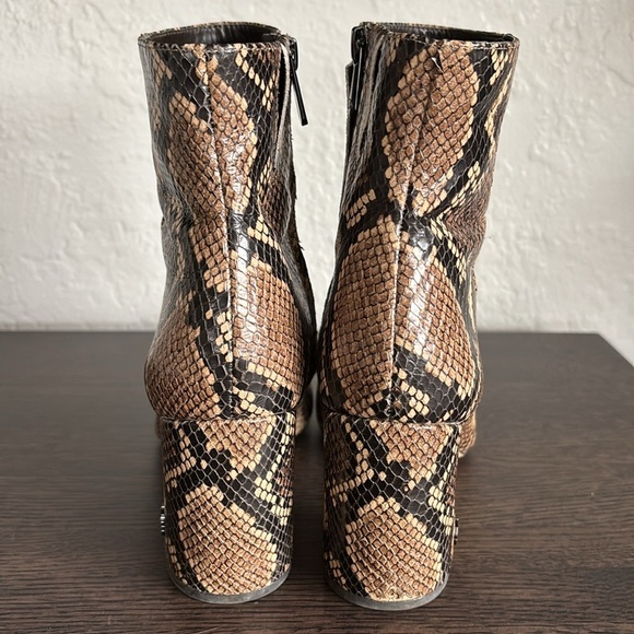 Sam Edelman Brown Snake Print heeled Ankle Boots 8.5M - Picture 4 of 13